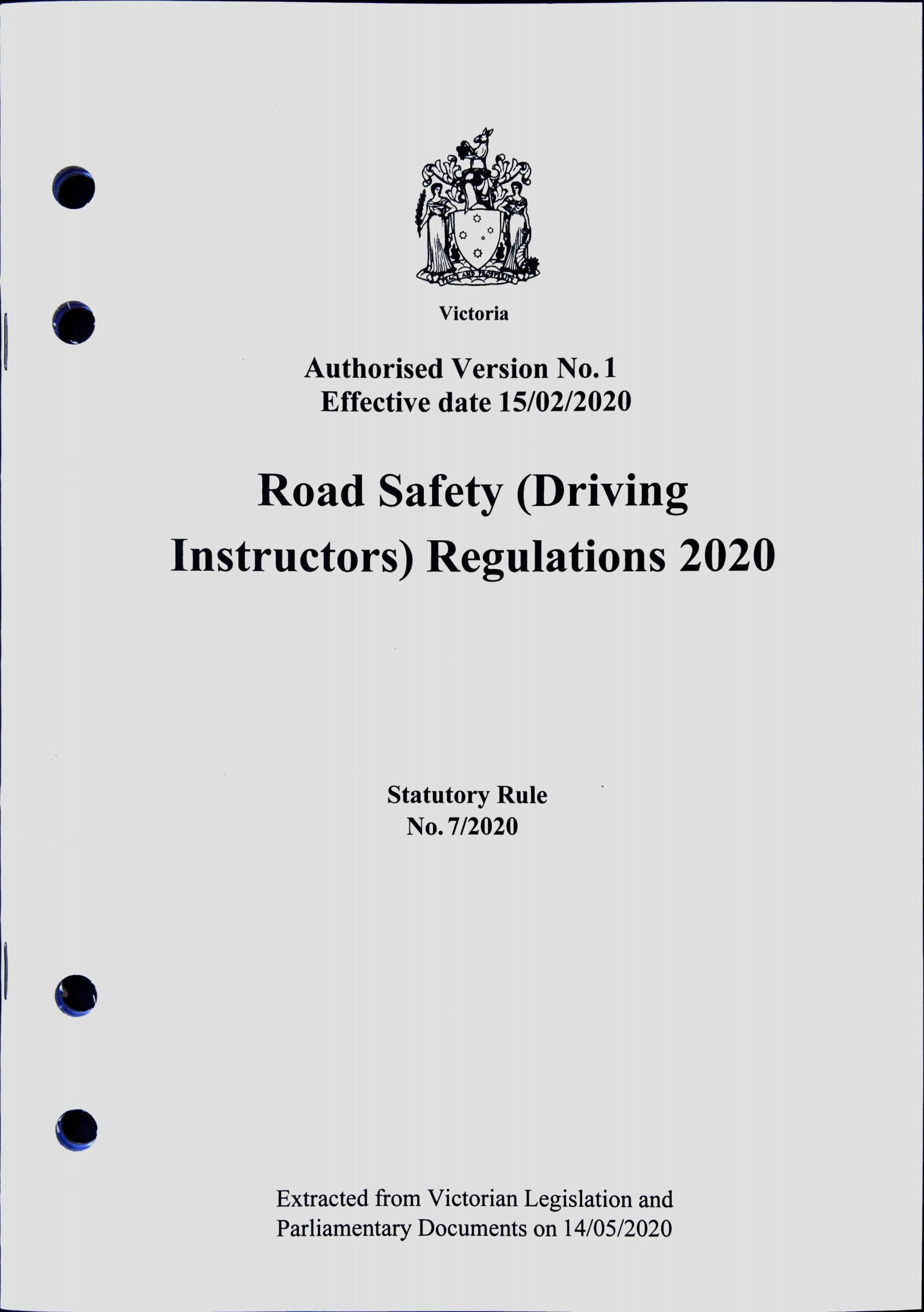 Road Safety (Driving Instructors) Regulations 2020
